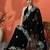 Black floral embroidered saree with blouse piece
