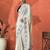 Cream embroidered saree with blouse piece