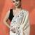 Cream embroidered saree with blouse piece