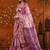 Multicolor paisley mirror work satin saree