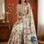 Off white kalamkari mirror work satin saree