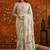 Multicolor floral beads and stones satin saree