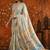 Multicolor floral beads and stones satin saree