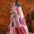 Pink bandhani mirror work satin saree