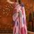 Pink bandhani mirror work satin saree