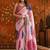 Pink bandhani mirror work satin saree