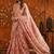Peach mirror work satin saree