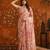 Peach mirror work satin saree