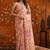 Peach mirror work satin saree