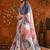 Multicolor colourblocked mirror work satin saree