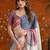 Multicolor colourblocked mirror work satin saree