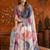 Multicolor colourblocked mirror work satin saree