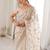 Off white embellished sequinned tissue designer saree