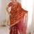 Orange embellished embroidered tissue designer saree