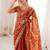 Orange embellished embroidered tissue designer saree