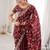 Maroon embellished zari tissue designer saree