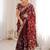 Maroon embellished zari tissue designer saree