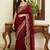 Maroon embroidered sarees with unstitched blouse piece