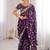 Purple embellished embroidered tissue designer saree