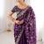Purple embellished embroidered tissue designer saree