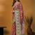 Maroon ethnic motifs printed banarasi saree with matching blouse