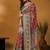 Maroon ethnic motifs printed banarasi saree with matching blouse