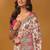 Cream floral printed banarasi saree with unstitched blouse piece