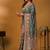 Green floral silk blend designer banarasi saree