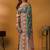 Green floral silk blend designer banarasi saree