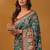 Green floral silk blend designer banarasi saree