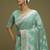 Turquoise ethnic motifs banarasi fastive saree