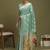 Turquoise ethnic motifs banarasi fastive saree