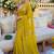 Yellow ethnic motifs  georgette saree