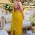 Yellow ethnic motifs  georgette saree