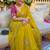 Yellow ethnic motifs  georgette saree
