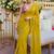 Yellow ethnic motifs  georgette saree