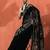 Black women embroidered  georgette  heavy work saree