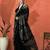 Black women embroidered  georgette  heavy work saree