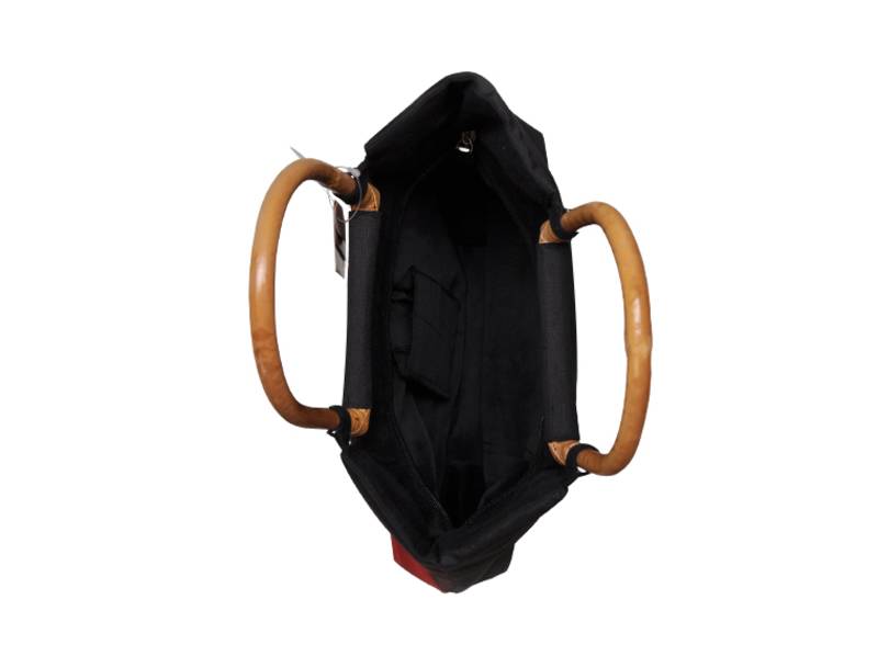 Black and red tote