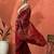 Red embellished embroidered saree with unstitched blouse