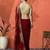 Red embellished embroidered saree with unstitched blouse