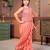 Peach girls sequins embroidery saree with blouse