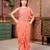 Peach girls sequins embroidery saree with blouse