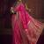 rani pink viscose dola silk blend zari mirror & heavy embroidery work saree