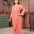 Peach girls sequins embroidery saree with blouse