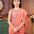 Peach girls sequins embroidery saree with blouse