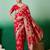Red ethnic motif zari woven kanjeevaram saree with blouse