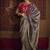 blue viscose dola silk blend zari mirror & heavy embroidery work saree