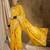 Yellow ethnic motif zari woven tassel detail kanjeevaram saree