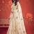 Off white floral mirror work poly georgette saree